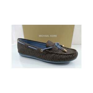 Michael Kors Sutton Moccasin Driver Flat Shoes Chambray Brown / Blue Size 7